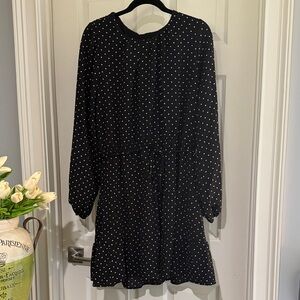 Draper James Black Dress with White Polka Dots